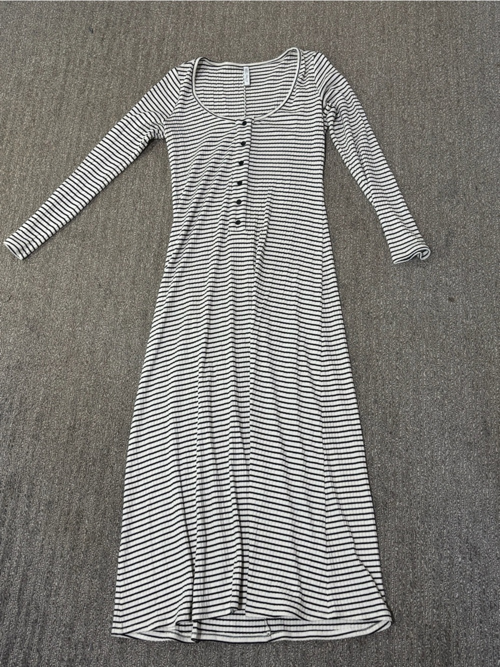 Rachel Pally Black and White Striped Long Sleeve Midi Dress